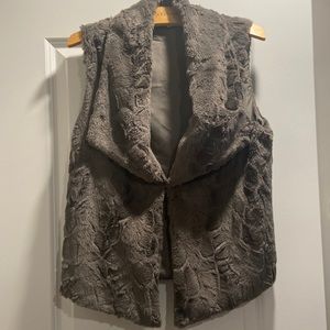 Gray Faux Fur Vest